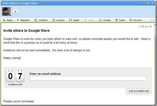 Google wave invite